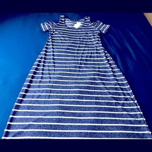 Relaxx Navy Blue Short-sleeved Cutout Maxi Dress